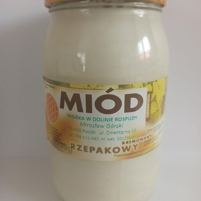 Miód Rzepakowy Kremowany 1200g 2025r.