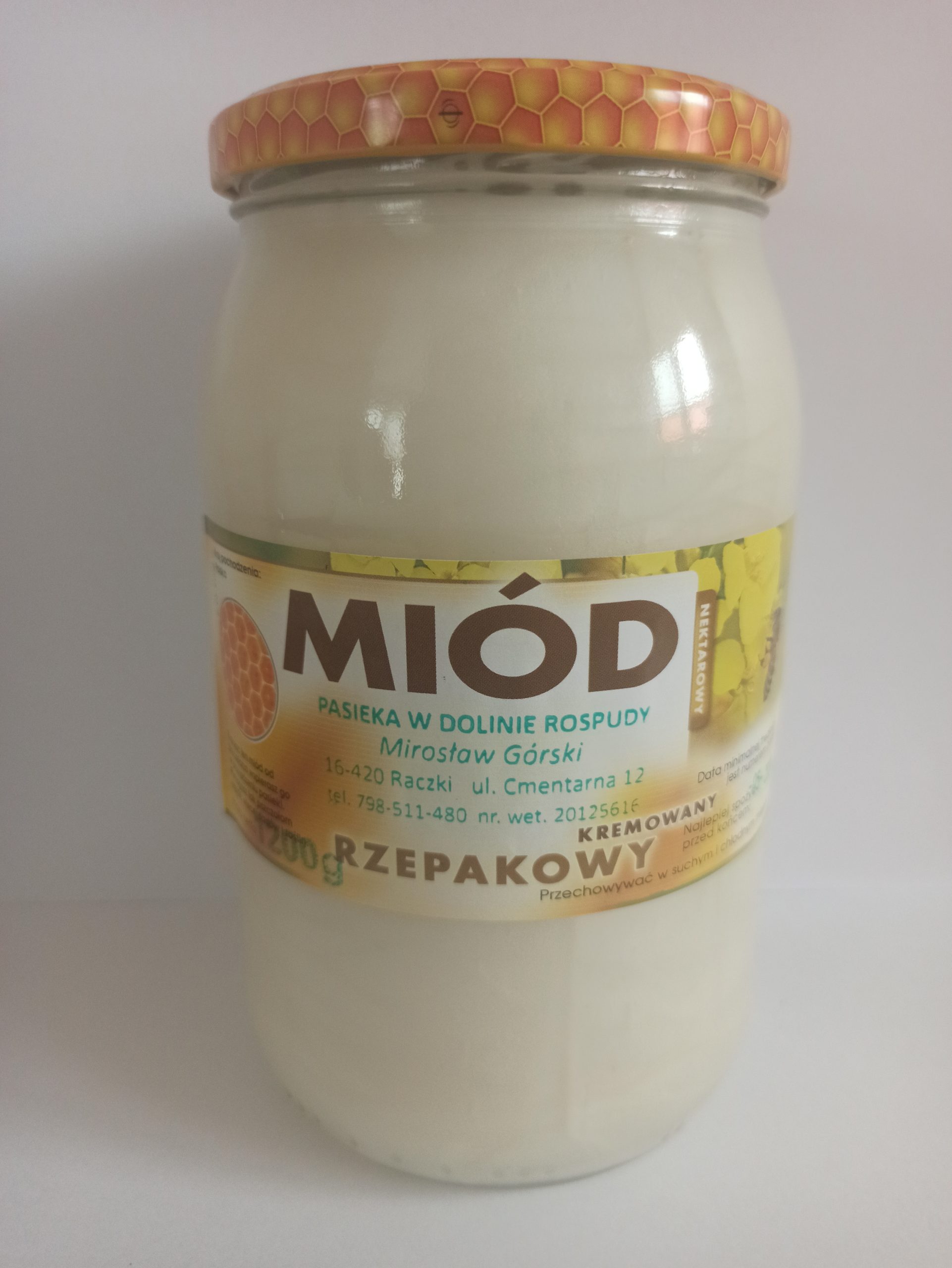 Miód Rzepakowy Kremowany 1200g 2025r.