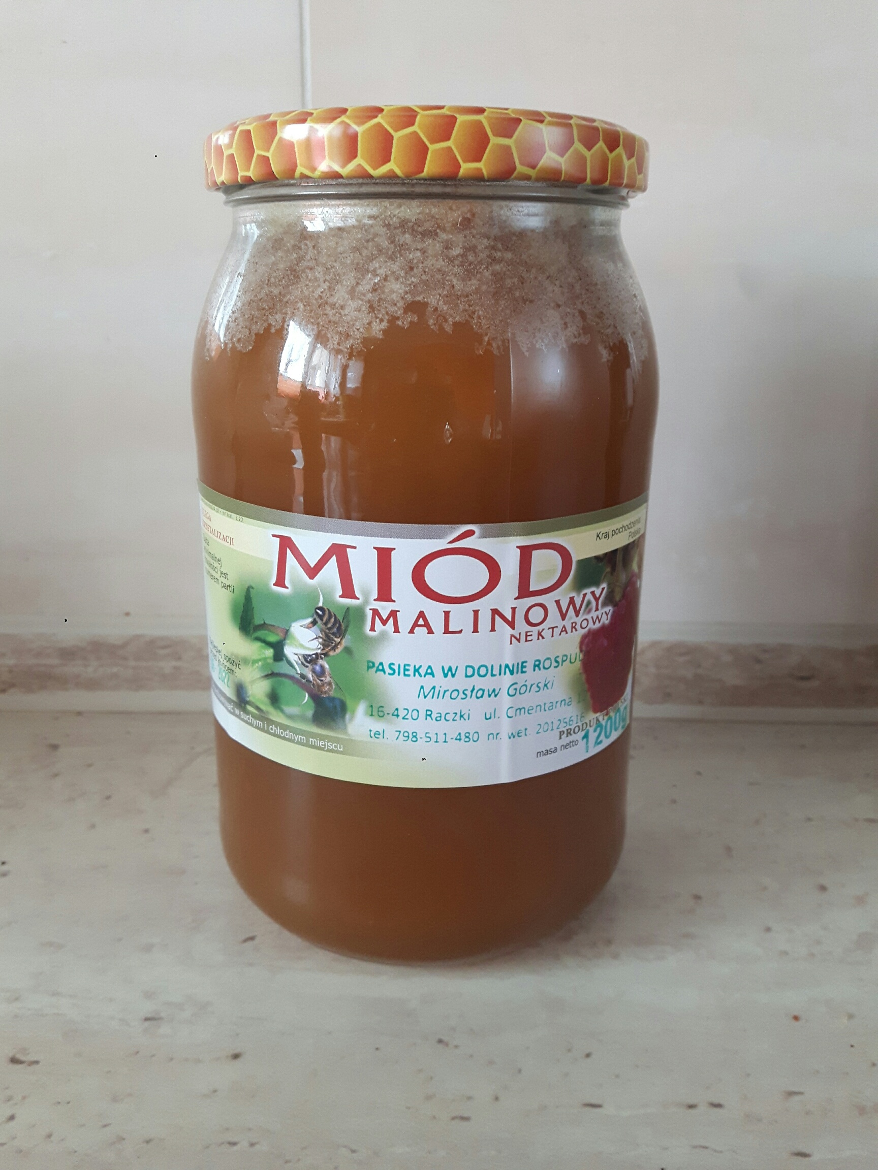 Miód Malinowy 1200g 2025r. - obrazek 2