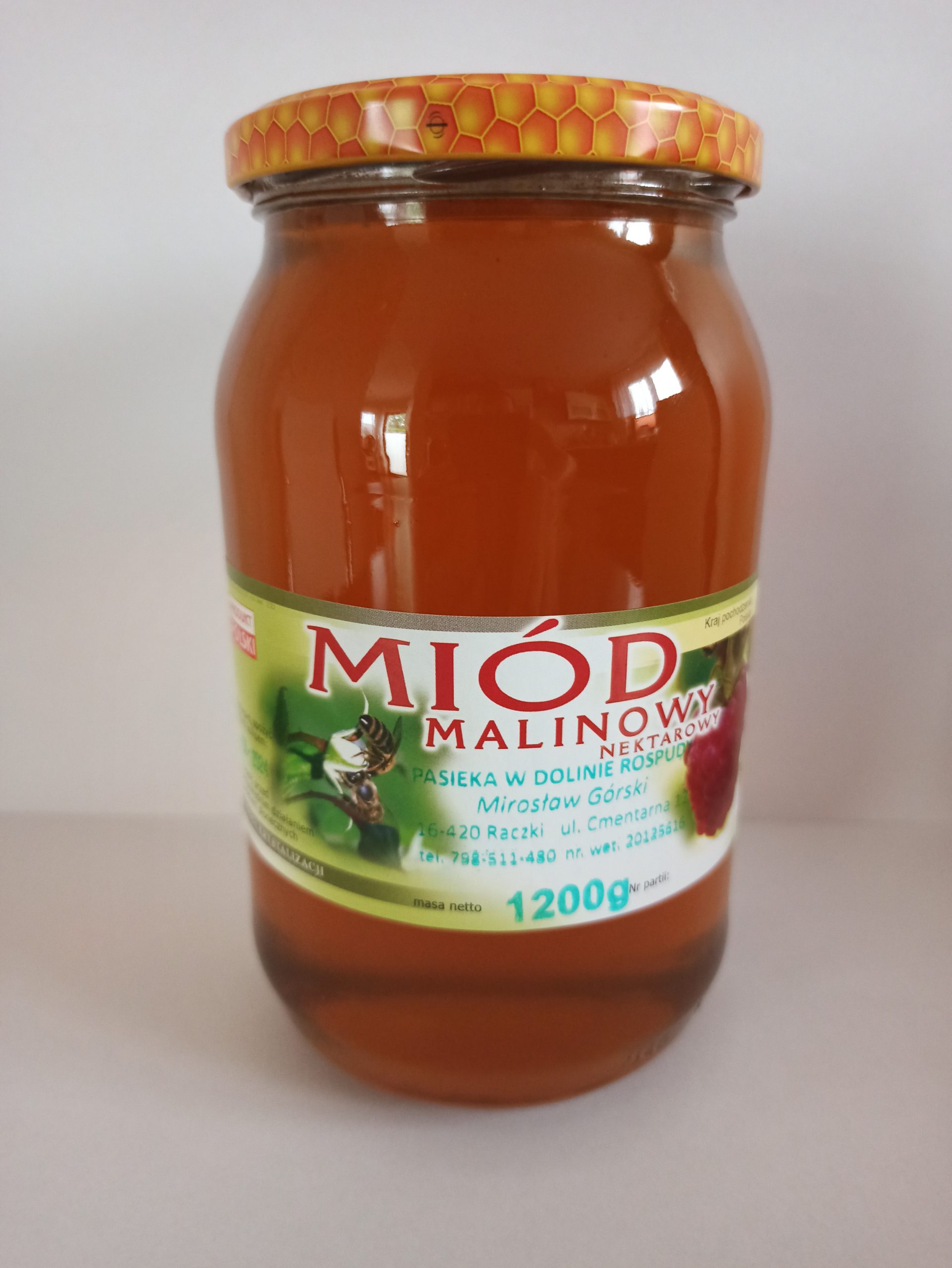 Miód Malinowy 1200g 2025r.