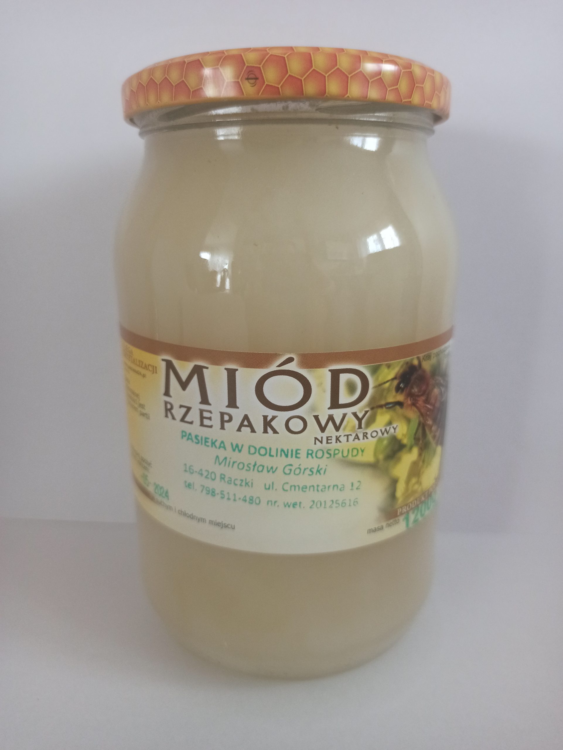 Miód Rzepakowy 1200g 2025r.